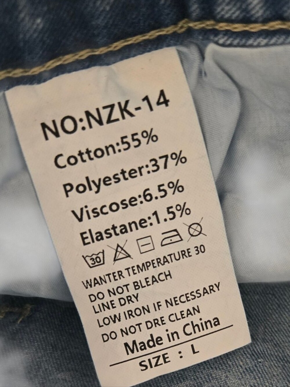 ๐ Light Wash Bow Pocket Wide Leg Jeans โ Size L - Picture 6 of 6